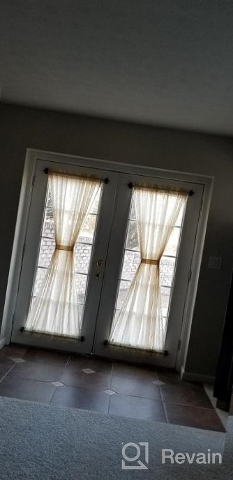 img 1 attached to Light Filtering Grey French Door Curtains - Linen Poly Blended Panels With Solid Rod Pocket For Glass Doors - 52" X 40" - Semi Sheer Gray - Set Of 1 By H.VERSAILTEX review by Brenda Mitchell