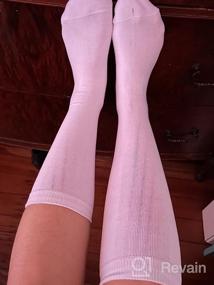 img 6 attached to Leotruny 3 Pairs Women'S Cotton Opaque Knee High Socks