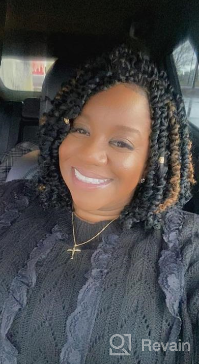 img 1 attached to Get The Perfect Look With TOYOTRESS Tiana Passion Twist Hair - 12 Inch 8 Pcs Pre-Twisted Crochet Braids In Natural Black review by Brittney Kutty