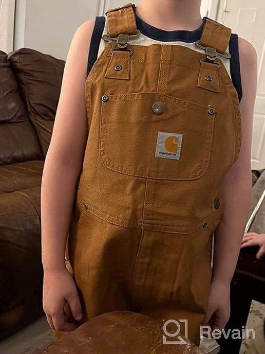 img 1 attached to 👖 Carhartt Boys' Brown Overalls - Big Overall for Boys, Boys' Clothing review by Dominic Kimbro