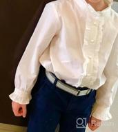 img 1 attached to White Ruffle Blouse For Girls: Long Sleeve Button Down Shirts With Princess Ruffles, Soft Cotton Fabric, Loose Fit For Spring/Summer, Ages 3-14 Years – SOLOCOTE review by Abby Page