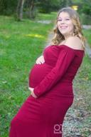 img 1 attached to Stylish Maternity Maxi Dress With Ruffles And Stretchy Fabric - Ideal For Pregnancy Photography Shoots review by Pamela Whitworth