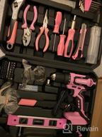 img 1 attached to Pink Cordless Drill Driver Set With 177 Pieces Of Home Repair Tools, 20V Lithium-Ion Battery, And Storage Case For Women review by Craig Walters