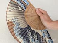 img 1 attached to Folding Hand Held Fan For Women - Bamboo Forest Fabric Sleeve Protection - Chinese Japanese Vintage Retro Style Wedding Dancing Church Party Gifts (White) review by Darryl Montagna
