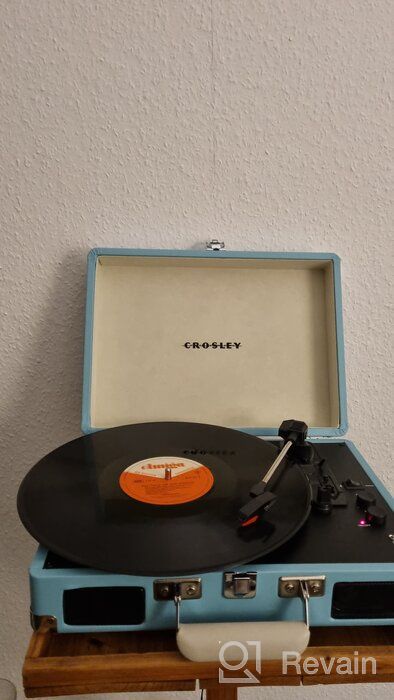 img 2 attached to Crosley Cruiser Deluxe CR8005D-BK Vintage Suitcase Turntable with 3-Speed & Bluetooth, Black review by Hwang Jiya ᠌