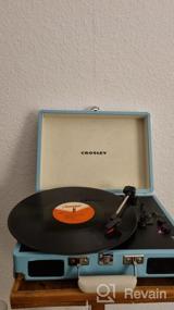 img 5 attached to Crosley Cruiser Deluxe CR8005D-BK Vintage Suitcase Turntable with 3-Speed & Bluetooth, Black