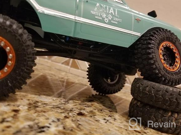 img 1 attached to Red 1.0 Beadlock Wheels And Tires Set By INJORA - 4 Metal Micro Crawler Tires For Axial SCX24 90081 Gladiator, Bronco C10, Deadbolt - Ideal For 1/24 RC Crawler Cars review by Shawna Williams