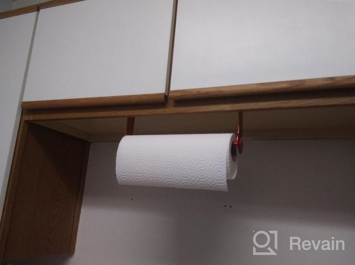 img 1 attached to Adhesive Under Cabinet Paper Towel Holder - Rustproof, Wall Mounted & No Drilling For Home Kitchen | SMARTAKE Easy Tear White review by Adam Cornelison