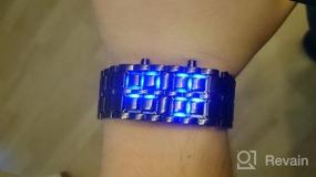 img 6 attached to JewelryWe LED Lava Watch For Men Women Square Digital Faceless Metal Wristwatches, For Xmas