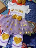 img 1 attached to Newborn Baby Girl Outfit Set - Infant Letter Print Romper, Tutu Skirt, Headband & Leggings For Warmer Coming Home Clothes review by Ivrington Miller