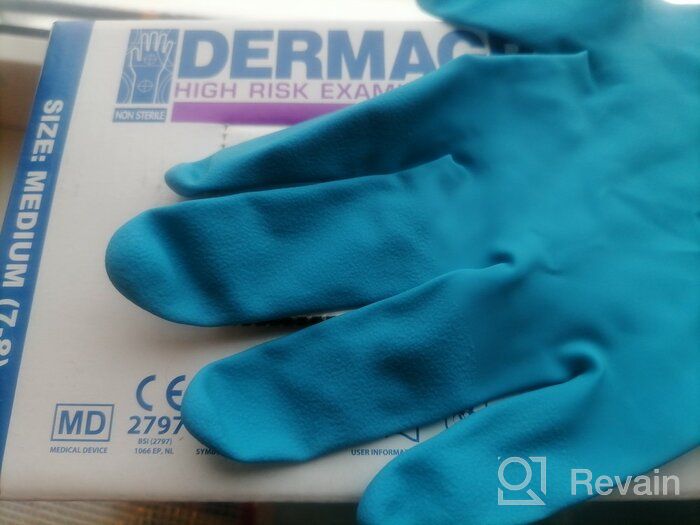 img 1 attached to 🧤 WRP Dermagrip High Risk Examination Gloves - 25 Pairs, Size M, Blue Color review by Czesawa Biernacka ᠌