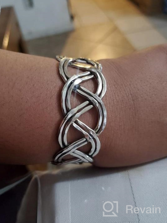 img 1 attached to 🔱 Silver Plated Brass Cuff with Intricately Braided Wire for Richera review by Shane Hartford