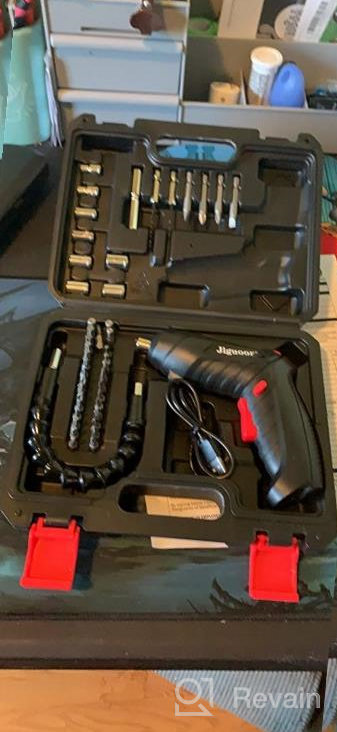 img 1 attached to JENABOM Electric Screwdriver, 3.6V Cordless Screwdriver Rechargeable With 44Pcs Screwdriver Bit Set, Front LED Light, Flexible Shaft, Micro USB, Carrying Case, Easy For Small Home Projects review by Chris Lujan