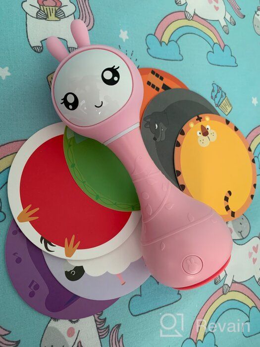 img 1 attached to 🎶 Blue Alilo Smarty Bunny Shake & Tell Musical Toy Rattle for Newborns and Infants - Soother with Lullaby Song Story, Music Player & Games review by Anastazja Kazak ᠌