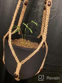 img 5 attached to Boho-Chic Macrame Plant Hanger Set - 2 Pack Indoor And Outdoor Hanging Planter Holders With Wood Beads And Handmade Details