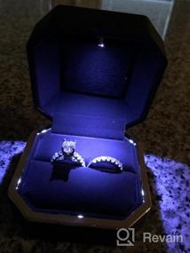 img 8 attached to Engagement Ring Box With LED Light - Naimo Jewelry Gift Box In Square Purple Design