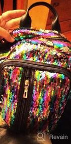 img 5 attached to Mini Sequin Backpack 11": стильные блестящие рюкзаки для девочек, женщин и женщин