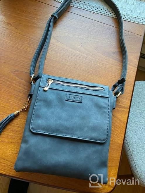img 1 attached to Vintage Leather Crossbody Bag For Women With Double Compartment & Shoulder Strap review by Alicia Moore