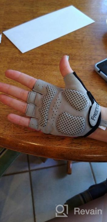 img 1 attached to Protect Your Palms With FREETOO Gym Gloves Featuring Non-Slip Silicone And SBR Padding For Women'S Fitness, Cycling And Training review by Matthew Riley