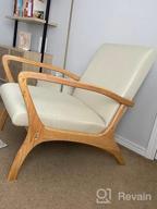 картинка 1 прикреплена к отзыву CDCASA Mid-Century Modern Accent Chair с подушкой, 28,3-дюймовый длинный подлокотник, обитый льняной тканью, деревянный каркас, гостиная, спальня, балкон, кресло для чтения, набор из 1 кресла от Ryan Cross