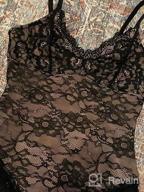 img 1 attached to Women'S Lace Bodysuit Tummy Control Shapewear V Neck Backless Tank Top One Piece Fajas Thong Body Shaper review by Kenny Sarma