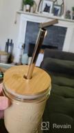 img 1 attached to Mason Jar Lids With Straw Hole, Bamboo Lids For Beer Can Glass, CNVOILA ECO Reusable Bamboo Mason Jar Lids For Regular Mouth Mason Jar With 2 Reusable Stainless Steel Straw review by Cody Howard