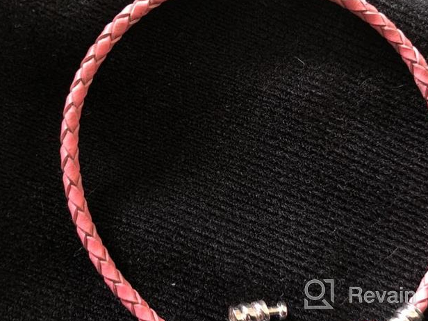 img 1 attached to 🌈 Woven Leather Bracelet for Charms: NINAQUEEN | Sterling Silver Clasp & Hand-applied Enamel | Jewelry Box Included for Gift review by Alicia Thomas