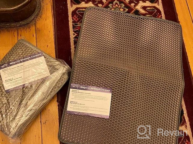 img 1 attached to WePet Cat Litter Mat: Urine-Proof, Easy Clean Double Layer Mats For Scatter Control & Tray Box Rug Carpet review by Brandon Thompson