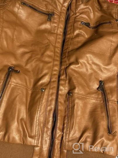 img 1 attached to Kid's Faux Leather Winter Jacket Waterproof Warm Windproof Coat Bomber Outerwear PU Motorcycle Style review by James Khalifa