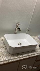 img 8 attached to Kichae 16 "X12" Современная белая фарфоровая керамическая прямоугольная раковина для ванной комнаты Тщеславие Художественная раковина над прилавком
