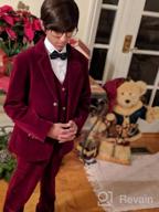 img 1 attached to 👔 Yanlu Toddler Tuxedo Wedding Burgundy Boys' Clothing: The Perfect Formal Wear for Your Little Gentleman review by Darby Perkins