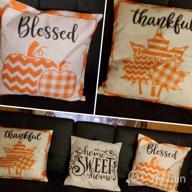 img 1 attached to Set Of 4 18X18 Inch Fall Pillow Covers - Perfect For Thanksgiving, Hello Pumpkin & Buffalo Check Plaid Home Decor! review by Donald Cox