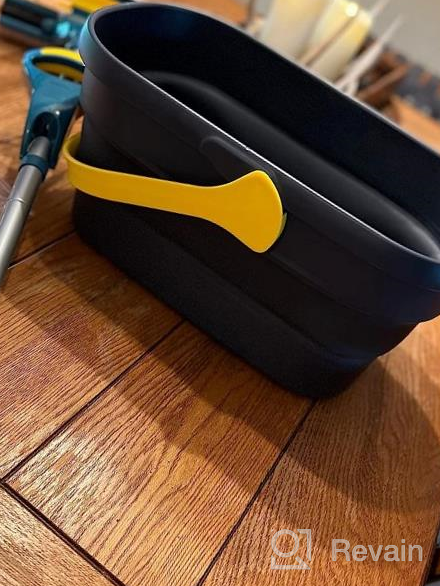 img 1 attached to Yocada Collapsible Plastic Bucket Mop Kit: Total 2 Sponge Heads, Telescopic 42.5-52 Inches For Home & Commercial Tile Floor Cleaning With Easily Dry Wringing! review by Marc Tufa