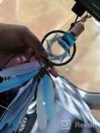 img 1 attached to Dremisland Handmade Dream Catcher Car Rear View Mirror Charm With Pearl Ornament - Blue And Grey Dream Catchers review by Ginger Peterson