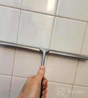 img 1 attached to 🚿 Leverloc Stainless Steel Shower Squeegee - 12 Inch with Suction Cup Hook Holder & Microfiber Cloth - Ideal for Glass Doors, Mirrors, Car Windows, and Bathrooms review by Robert Abdi