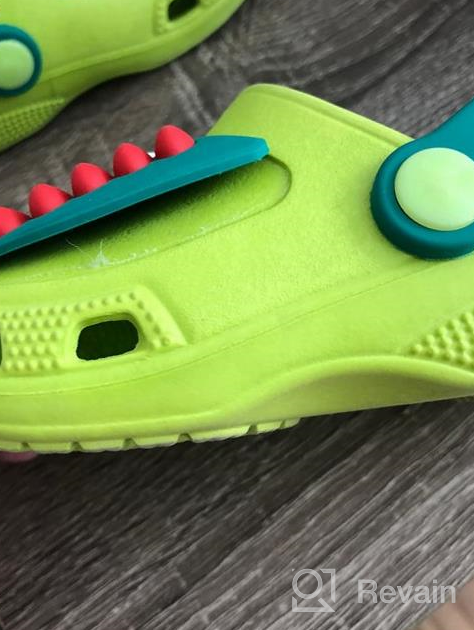 img 1 attached to 🦖 Stranger Dinosaur Monster Green Boys' Sandals by JACKSHIBO: Comfort meets Unique Style! review by Myron Lovro