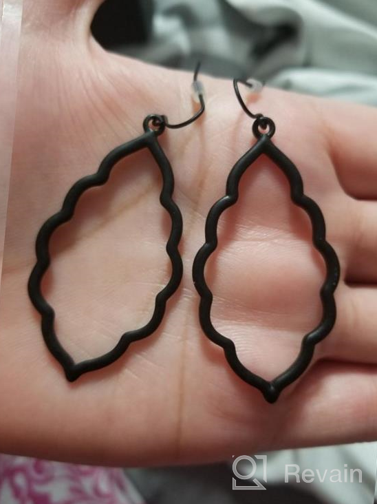 img 1 attached to Bohemian Cut-Out Drop Earrings with Geometric 💃 Designs in Moroccan, Clover, Quatrefoil and Leaf Patterns review by Jan Keller