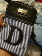 img 1 attached to Monogrammed PU Leather Crossbody Bag With Black White Stripe Canvas - InOne Cell Phone Purse For Women review by Corey Slivinsky