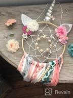 img 1 attached to Handmade Woven Unicorn Dream Catcher With Flowers And Braids: Perfect Wall Hanging Decoration For Girls And Kids - Silver Horn review by Timothy Wall