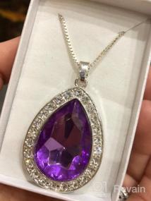 img 5 attached to Teardrop Amethyst Necklace - Vcmart 💜 Fashion Jewelry Gift for Girls with Amulet