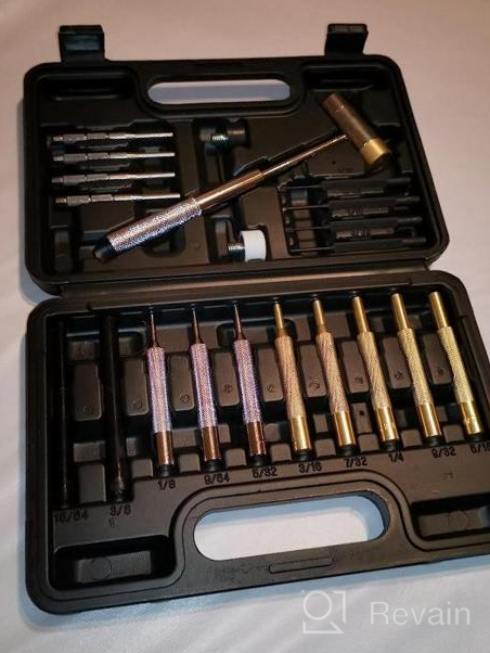 img 1 attached to 21-Piece ARTIPOLY Roll Pin Punch Set: 4 Hammer & Brass, Steel, Hollow & Plastic Punches For Machinery Maintenance With Organizer Storage Container review by Eric Nelson
