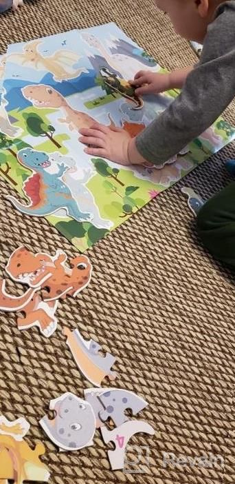 img 1 attached to 8 Pack Jigsaw Floor Puzzles For 2-4 Year Old Toddlers: Educational Dinosaur Learning With World Map! review by Miranda Jones