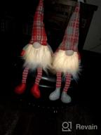 img 1 attached to Add Festive Charm With GMOEGEFT Scandinavian Christmas Gnome Lights Timer: Set Of 2 Dangling-Legged Tomte Gnomes In Nordic Plaid Pattern review by Anil Campbell