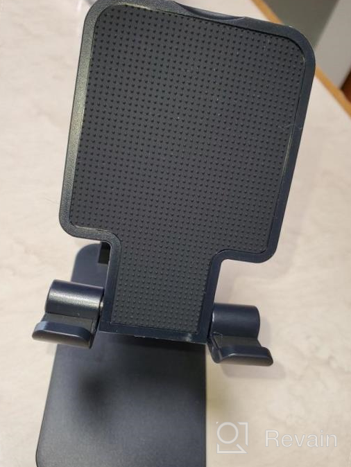 img 1 attached to Kocuos Foldable Cell Phone Stand: Adjustable Angle & Height Holder For IPhone & All Smartphones - Perfect For Desk & Travel (White) review by Kenyatae Tillo