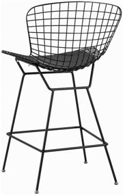 img 2 attached to Bertoia semi-bar chair with low back, black, with black cushion (set of 4 pcs)