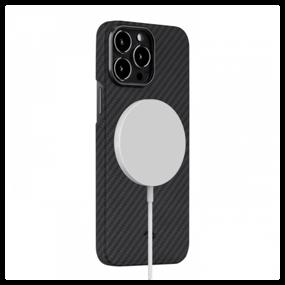 img 1 attached to Black and Gray Pitaka MagEZ Case 2 for iPhone 13 Pro Max - Optimized for Apple iPhone 13 Pro Max