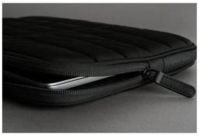 img 4 attached to Bustha Puffer Sleeve Nylo/Leather Case for MacBook Pro 15"/Pro 16", Carbon Black (Charcoal) (BST755108)