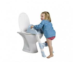 img 2 attached to 🚽 Thermobaby Kiddyloo Toilet Seat with Step: Convenient Blue/White Potty Training Aid