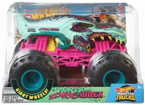 img 1 attached to 🦖 1:24 Green Zombie Rex Hot Wheels Monster Truck - FYJ83 Big