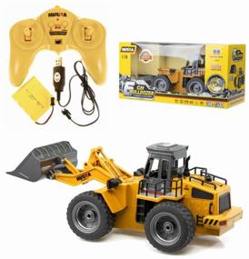 img 4 attached to 🚜 HuiNa 1520 Bulldozer, 1:18 Scale, 37 cm, Orange/Black